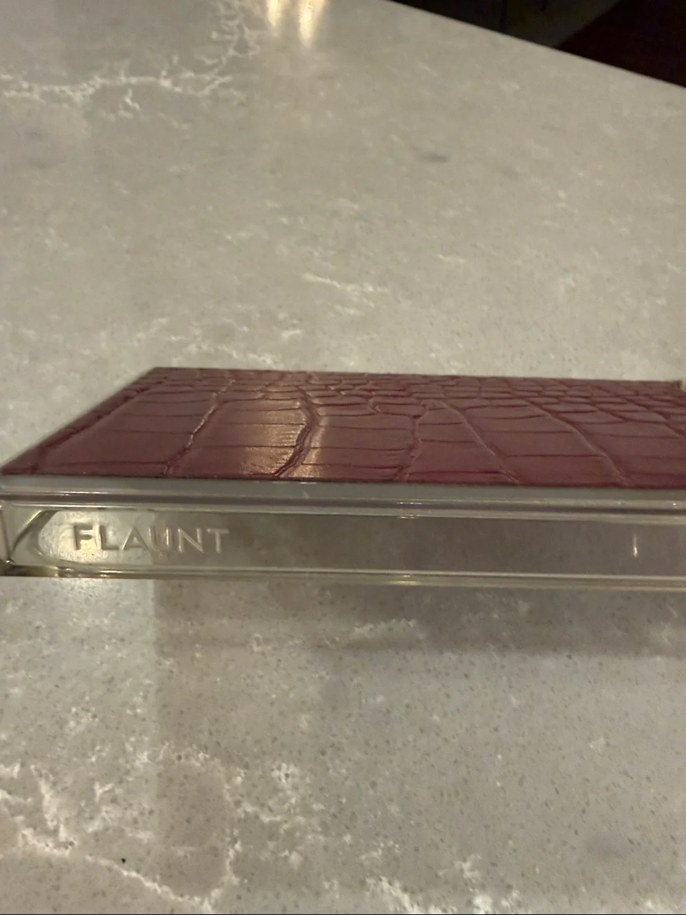 SQUARE® Burgundy Crocodile Faux Leather iPhone Case by FLAUNT